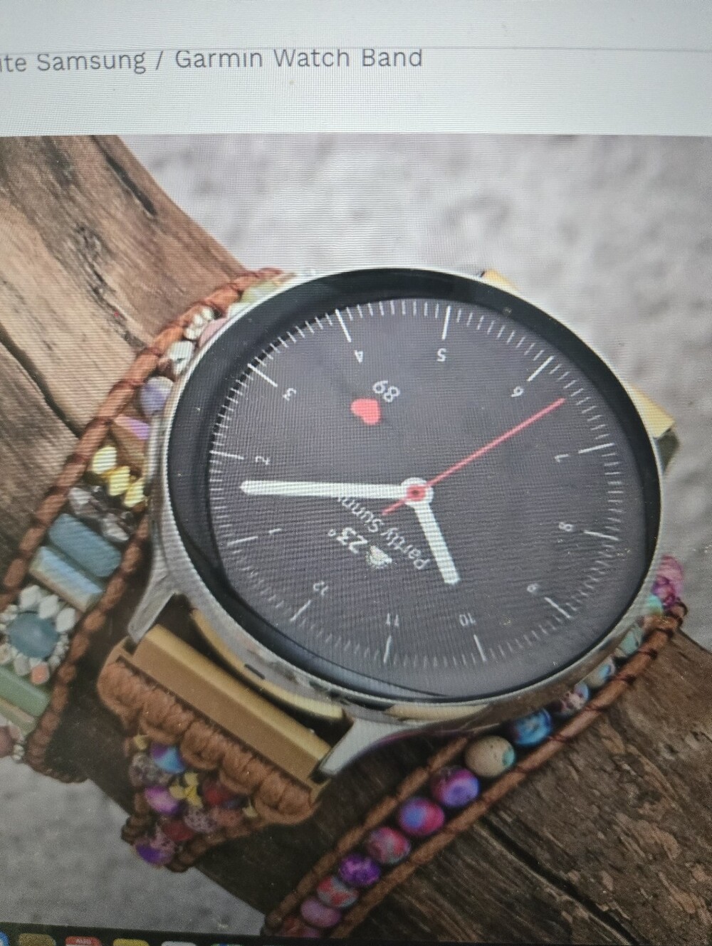 Free Spirit Purple Jasper & Rhodonite Garmin Watch Band